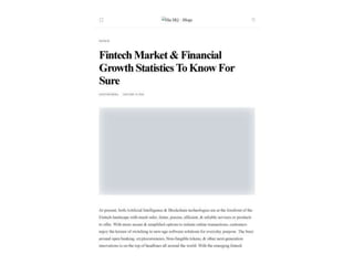 Fintech Market & Financial Growth Statistics To Know For Sure