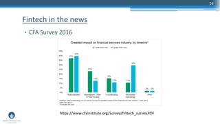 14
• CFA Survey 2016
Fintech in the news
https://www.cfainstitute.org/Survey/fintech_survey.PDF
 