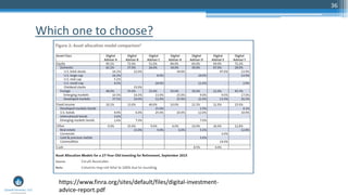 36
Which one to choose?
https://www.finra.org/sites/default/files/digital-investment-
advice-report.pdf
 