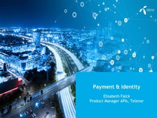 Payment & Identity
Elisabeth Falck
Product Manager APIs, Telenor
 