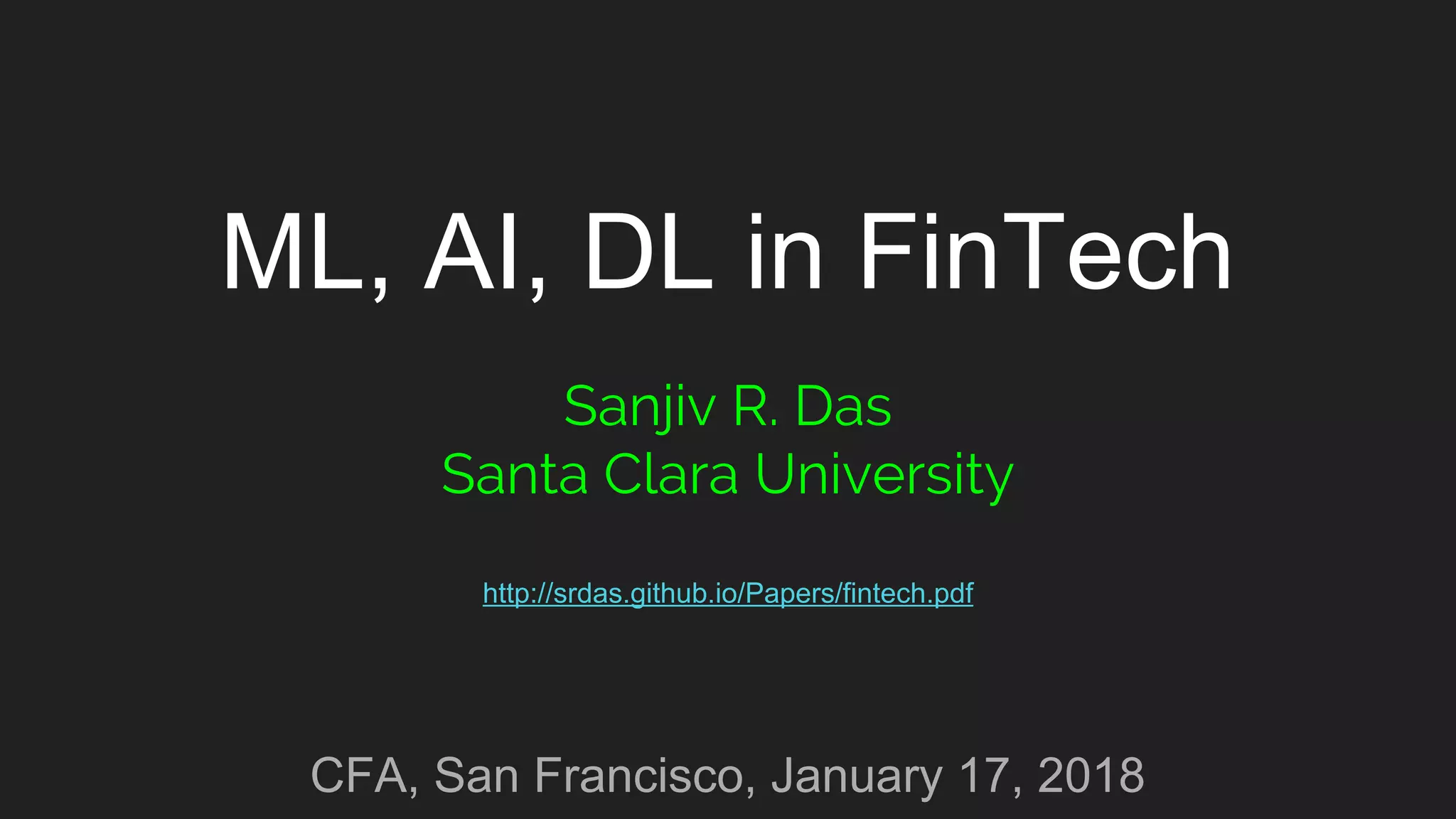 FinTech, AI, Machine Learning in Finance | PDF