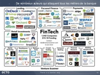 13
De nombreux acteurs qui attaquent tous les métiers de la banque
 