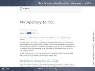 28
Simple – construction d’un processeur de flux
Source:https://www.simple.com/blog/my-apology-to-you
 