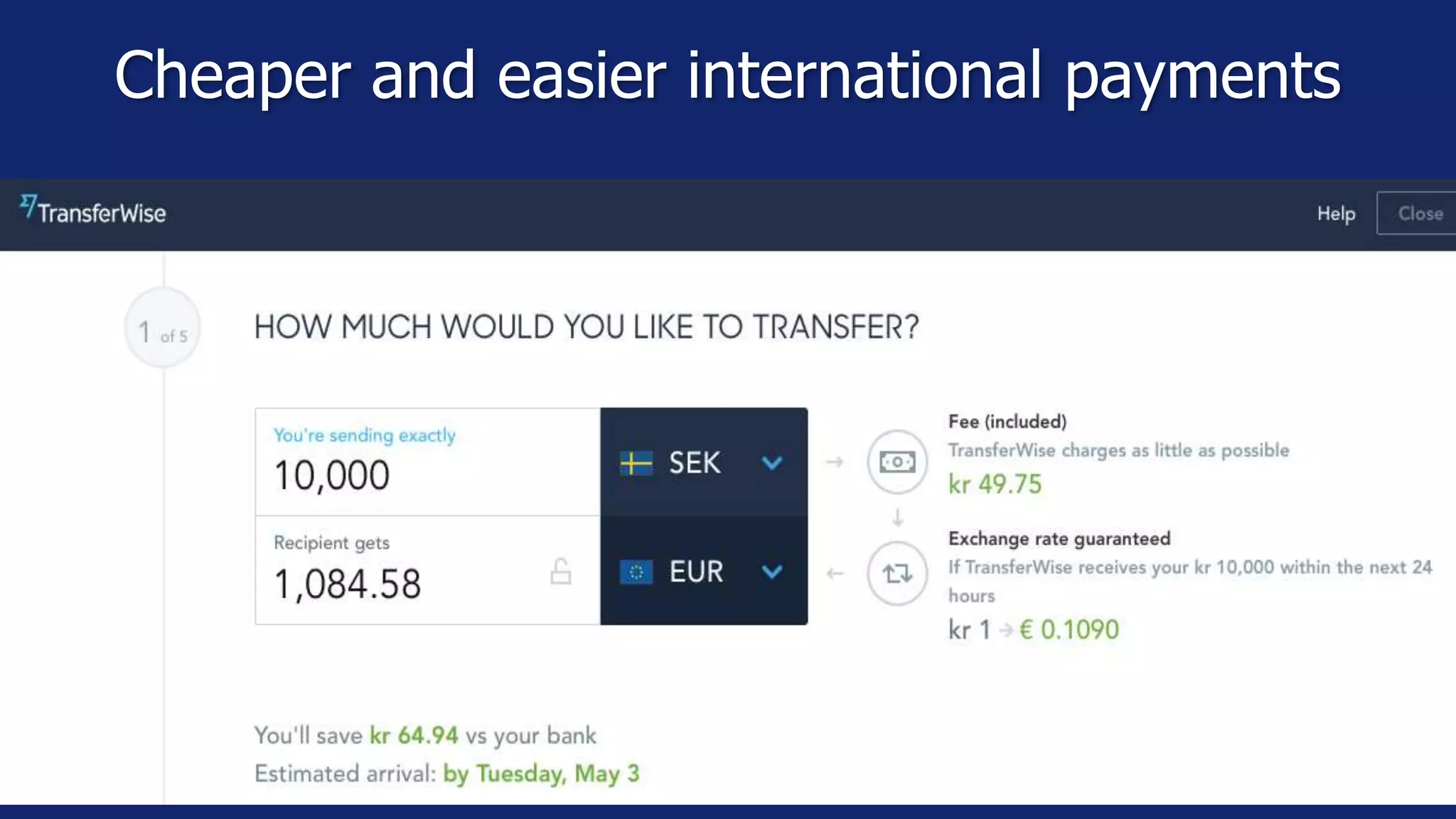 Cheaper and easier international payments
 