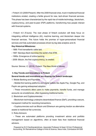 Introduction To Fin Tech Notes.pdf Basics of Fintech Notes Unit 1 to Unit 3 | PDF