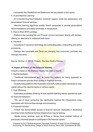 Introduction To Fin Tech Notes.pdf Basics of Fintech Notes Unit 1 to Unit 3 | PDF