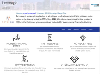 is an operating subsidiary of MicroGroup Lending Corporation that provides an online
access to the Loans provided for SMEs. Since 2015, MicroGroup has provided lending services to
SME’s in the Philippines who are considered “unbankable” by commercial financial institutions
 