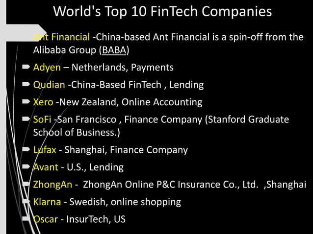 Financial Technology (Fintech) | PPT