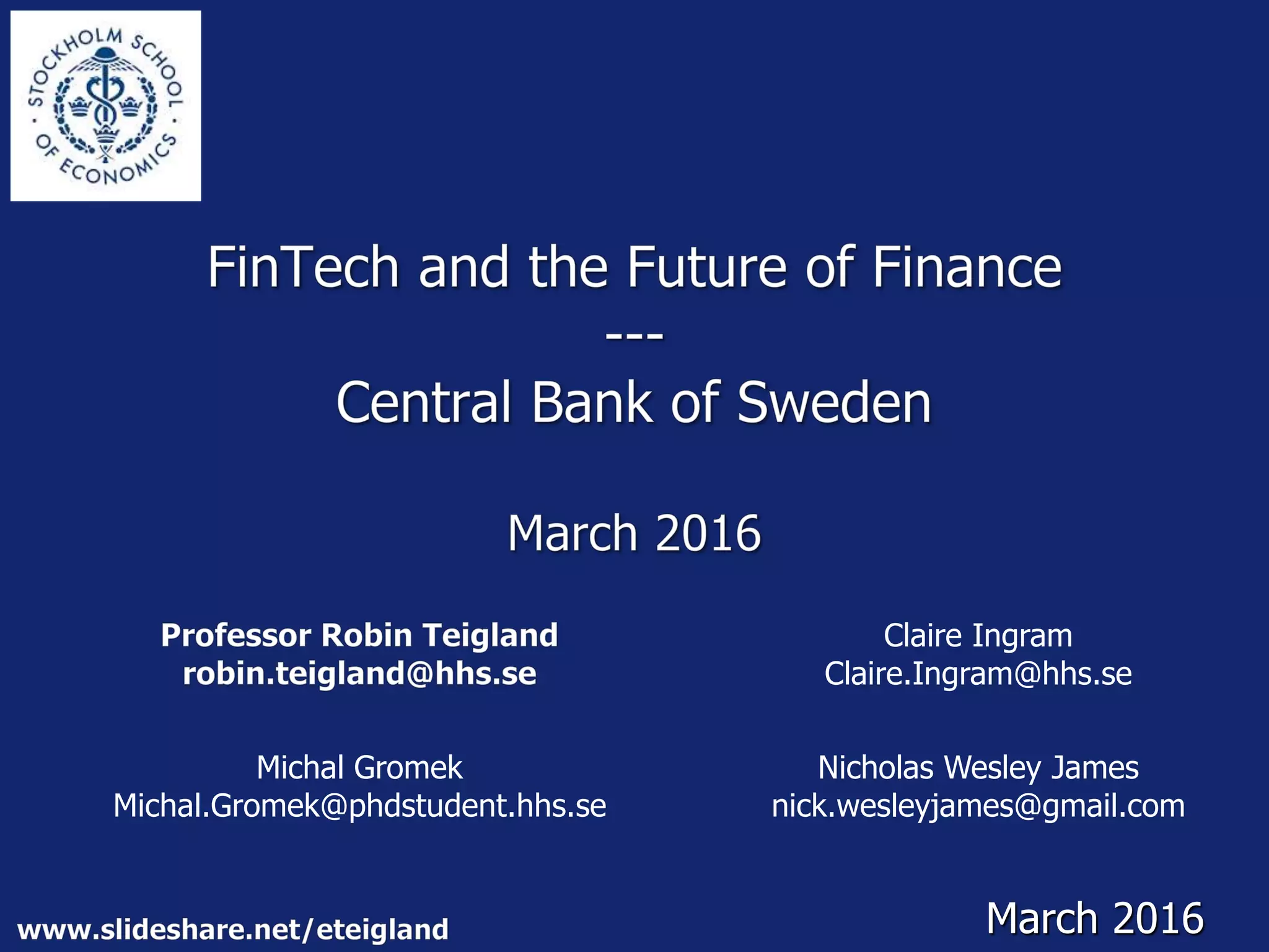 FinTech and the Future of Finance | PPTX