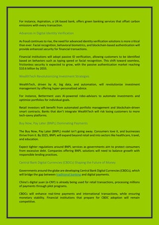 Top 15 fintech trends in 2025 for strong impact on the industry | PDF