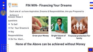 8
FIN WIN- Financing Your Dreams
Each one of us have Aspiration, Dreams & Responsibilities. Are you Prepared to
Achieve it...