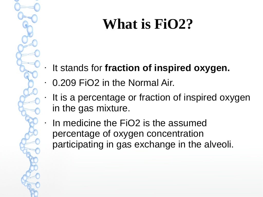 Fio2 Calculation Fraction of Inspired Oxygen