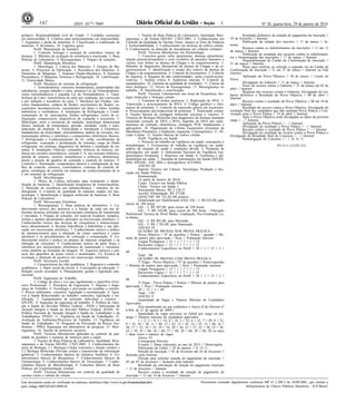 142

3

ISSN 1677-7069

gislativo. Responsabilidade civil do Estado. 5. Cuidados essenciais
em almoxarifado. 6. Critérios para armazenamento em almoxarifado.
7. Segurança e perda de materiais. 8. Classificação e codificação de
materiais. 9. Inventário. 10. Logística geral.
Perfil: Manutenção de Insetário
1. Controle, biologia e ecologia de culicídeos vetores de
doenças. 2. Métodos de avaliação de resistência a inseticidas. 3. Boas
Práticas de Laboratório. 4. Biossegurança. 5. Preparo de soluções.
Perfil: Manutenção Mecânica
1. Metrologia. 2. Ciência dos Materiais. 3. Ensaios de Materiais. 4. Processos de Fabricação. 5. Resistência dos Materiais. 6.
Elementos de Máquinas. 7. Sistemas Fluido-Mecânicos. 8. Sistemas
Pneumáticos. 9 Máquinas Térmicas e Refrigeração. 10. Lubrificação.
11. Eletricidade Básica.
Perfil: Mecânica de sistemas de refrigeração
1. Termodinâmica: conceitos fundamentais, propriedades das
substâncias, energia trabalho e calor, primeira Lei da Termodinâmica,
ciclos termodinâmicos e segunda Lei da Termodinâmica. 2. Transferência de Calor: transferência de calor por condução, por convecção
e por radiação e trocadores de calor. 3. Mecânica dos Fluidos: conceitos fundamentais, estática de fluidos, movimentos de fluidos, escoamentos incompressíveis, escoamentos em dutos e tubos, bombas
hidráulicas e ventiladores. 4. Instalações de Refrigeração e Condicionamento de Ar: psicometria, fluidos refrigerantes, ciclos de refrigeração, compressores, dispositivos de expansão e acessórios. 5.
Metrologia: erros e incertezas de medição, metrologia dimensional
básica, medição de temperatura, pressão, umidade, vazão e automatização da medição. 6. Eletricidade e Introdução à Eletrônica:
fundamentos de eletricidade; eletrodinâmica, análise de circuitos, instrumentação elétrica e eletrônica e componentes eletrônicos básicos.
7. Refrigeração e Condicionamento de Ar: solda, recolhimento de
refrigerante, evacuação e desidratação de sistemas, carga de fluido
refrigerante em sistemas, diagnóstico de defeitos e instalação de sistemas. 8. Instalações Elétricas: comandos elétricos de motores, potência em circuitos monofásicos, corrente C.A. em circuitos trifásicos,
partida de motores, motores monofásicos e trifásicos, dimensionamento e projeto de quadros de comando e controle de motores. 9.
Controles e Automação: componentes básicos e configuração de malhas de controle, sensores, controladores, sistemas de controle digitais, estratégias de controle em sistemas de condicionamento de ar
e em sistemas de refrigeração.
Perfil: Microbiologia
1. Meios de Cultura utilizados para isolamento e identificação de bactérias. 2. Identificação bioquímica de Enterobactérias.
3. Detecção de resistência aos antimicrobianos - métodos de antibiograma. 4. Controle de qualidade de métodos usados em bacteriologia. 5. Identificação e tipagem molecular de bactérias. 6. Boas
Práticas de Laboratório.
Perfil: Microscopia Eletrônica
1. Biossegurança. 2. Boas práticas de laboratório. 3. Conhecimento teórico dos químicos e a função de cada um nas diferentes técnicas utilizadas em microscopia eletrônica de transmissão
e varredura. 4. Preparo de soluções, em especial fixadores, tampões,
resinas e agentes desidratantes aplicados na microscopia eletrônica. 5.
Conhecimento teórico das técnicas de citoquímica e imunocitoquímica ultraestrutural. 6. Resinas hidrofílicas e hidrófobas e sua aplicação em microscopia eletrônica. 7. Conhecimento teórico e prático
de ultramicrotomia para a obtenção de cortes semifinos e cortes
ultrafinos e os procedimentos de coloração e contrastação. 8. Conhecimento teórico e prático no preparo de material congelado e na
obtenção de criocortes. 9. Conhecimento teórico da parte física e
eletrônica dos microscópios eletrônicos de transmissão e varredura,
como também na formação da imagem. 10. Aspectos teóricos e práticos dos aparelhos de ponto crítico e metalizador; 11) Técnica de
revelação e obtenção de positivos em microscopia eletrônica.
Perfil: Secretaria Escolar
1. Características da vida acadêmica. 2. Registros e controles
acadêmicos. 3. Papel social da escola. 4. Concepções de educação. 5.
Relação escola sociedade. 6. Planejamento, gestão e legislação educacional.
Perfil: Segurança do Trabalho
1. Código de ética e Lei que regulamenta o específico Exercício Profissional. 2. Princípios de Ergonomia. 3. Higiene e Segurança do Trabalho. 4. Tecnologia e prevenção no combate a sinistro.
5. Riscos ambientais: conceitos, legislação e normatização. 6. Agravos à Saúde Relacionados ao trabalho: conceitos, legislação e notificação. 7. Equipamentos de proteção individual e coletiva EPI/EPC. 8. Inspeções de segurança do trabalho. 9. Política de Atenção à Saúde do Servidor Público Federal - PASS e Subsistema de
Atenção Integral à Saúde do Servidor Público Federal. SIASS. 10.
Política Nacional de Atenção Integral à Saúde do Trabalhador e da
Trabalhadora- PNSST. 11. Vigilância em Saúde do Trabalhador. 12.
Avaliação de Ambientes/Processos de Trabalho. 13. Vigilância em
Saúde do Trabalhador. 14. Programa de Prevenção de Riscos Ambientais - PPRA Segurança em laboratórios de pesquisa; 15. Biossegurança. 16. Noções de primeiros socorros.
Perfil: Técnicas laboratoriais aplicadas ao controle da qualidade de produtos e insumos de interesse para a saúde
1. Noções de Boas Práticas de Laboratório, Qualidade, Biossegurança e da Norma ISO/IEC 17025:2005. 2. Conhecimentos básicos de Biologia: 2.1 Biologia Celular (estrutura e função celular) e
2.2 Biologia Molecular (Divisão celular e transmissão da informação
genética). 3. Conhecimentos básicos de Química Analítica. 4. Conhecimentos básicos de Bioquímica. 5. Conhecimentos básicos de
Farmacologia. 6. Conhecimentos básicos de Toxicologia. 7. Conhecimentos básicos de Microbiologia. 8. Conceitos básicos de Boas
Práticas em Experimentação Animal.
Perfil: Técnicas laboratoriais em controle da qualidade de
vacinas virais e cultura de células

1. Noções de Boas Práticas de Laboratório, Qualidade, Biossegurança e da Norma ISO/IEC 17025:2005. 2. Conhecimento em
Controle da Qualidade de Vacinas Virais: ensaios in Vitro de Potência
e Termoestabilidade. 3. Conhecimento em técnicas de cultivo celular.
4. Conhecimento na detecção de micoplasma em culturas celulares.
Perfil: Técnicas laboratoriais em Parasitologia
1. Conceitos gerais sobre parasitismo, doenças parasitárias,
relação parasito/hospedeiro e ciclo evolutivo de parasitos humanos e
vetores com ênfase na doença de Chagas e na esquistossomose. 2.
Métodos de diagnóstico laboratorial da doença de Chagas e da esquistossomose. 3. Identificação e exame dos vetores da doença de
Chagas e da esquistossomose. 4. Controle de documentos. 5. Controle
de registros. 6. Registro de não conformidades, ações corretivas/preventivas. 7. Análise crítica. 8. Auditorias internas. 9. Controle de
equipamentos. 10. Garantia da qualidade de resultados. 11. Classes de
risco biológico. 12. Níveis de biossegurança. 13. Biossegurança no
trabalho. 14. Desinfecção e esterilização.
Perfil: Técnicas Laboratoriais nas áreas de bioquímica, biologia molecular e biologia celular
1. Estrutura de ácidos nucleicos. 2. Replicação de DNA. 3.
Transcrição e processamento de RNA. 4. Código genético e biossíntese de proteínas. 5. Controle da expressão gênica em eucariotos.
6. Processamento pós-traducional de proteínas. 7. Sinalização celular.
8. Noções básicas de clonagem molecular (enzimas e vetores). 9.
Técnicas de Biologia Molecular para diagnóstico de doenças humanas
(incluindo extração de DNA e RNA, digestão de DNA por endonucleases de restrição, eletroforese, clonagem, PCR, fundamentos e
aplicações). 10. Organização de Células Eucariontes (Estrutura da
Membrana Plasmática; Citoplasma; organelas, Citoesqueleto). 11. Divisão Celular. 12. Noções básicas de cultivo celular.
Perfil: Vigilância em Saúde
1. Processo de trabalho na vigilância em saúde: concepções e
metodologias. 2. Ferramentas de trabalho na vigilância em saúde:
análise da situação de saúde e condições devida. 3. Produção de
informações em saúde. 4. Subsistema Nacional de Vigilância Epidemiológica Hospitalar. 5. Registros em Saúde. 6. Estatística e epidemiologia em saúde. 7. Sistemas de Informações em Saúde (SINAN,
SIM, SINASC, SAI, SIH) e demográficos (CENSO).
ANEXO III
Suporte Técnico em Ciência, Tecnologia, Produção e Inovação em Saúde Pública
Remuneração
(A partir de Janeiro de 2014)
Cargo: Técnico em Saúde Pública
Classe: Técnico em Saúde 1
Vencimento Básico: R$ 2.128,37
Auxílio Alimentação: R$ 373,00
GDACTSP: R$ 723,20 (80 pontos)
Gratificação por Qualificação (GQ): GQ - 1: R$ 452,00, para
cursos de 180 horas;
GQ - 2: R$ 497,00, para cursos de 250 horas;
GQ - 3: R$ 542,00, para cursos de 360 horas - Educação
Profissional Técnica de Nível Médio, Graduação, Pós-Graduação Lato-Sensu;
GQ - 4: R$ 881,00, para Mestrado;
GQ - 5: R$ 1.762,00, para Doutorado.
ANEXO IV
QUADRO DE PROVAS SEM PROVA PRÁTICA
Prova Objetiva // Nº de questões // Pontos / questão // Mínimo de pontos para aprovação // Peso // Pontuação máxima
Língua Portuguesa // 15 // 1 // 7 // 1 // 15
Raciocínio Lógico // 15 // 1 // 7 // 1 // 15
Conhecimentos Específicos no Perfil // 30 // 1 // 15 // 2 //
60
Total - 90
QUADRO DE PROVAS COM PROVA PRÁTICA
1ª Etapa - Prova Objetiva // Nº de questões // Pontos/questão
// Mínimo de pontos para aprovação // Peso // Pontuação máxima
Língua Portuguesa // 15 // 1 // 7 // 1 // 15
Raciocínio Lógico // 15 // 1 // 7 // 1 // 15
Conhecimentos Específicos no Perfil // 30 // 1 // 15 // 2 //
60
2ª Etapa - Prova Prática // Pontos // Mínimo de pontos para
aprovação // Peso // Pontuação máxima
30 // 15 // 2 // 60
Total - 150
ANEXO V
Quantidade de Vagas x Número Máximo de Candidatos
Aprovados
(Em atendimento ao que estabelece o Anexo II do Decreto nº
6.944, de 21 de agosto de 2009.)
Quantidade de vagas previstas no Edital por cargo ou emprego // Número máximo de candidatos aprovados
1 // 5; 2 // 9; 3 // 14; 4 // 18; 5 // 22; 6 // 25; 7 // 29; 8 // 32;
9 // 35; 10 // 38; 11 // 40; 12 // 42; 13 // 45; 14 // 47; 15 // 48; 16 //
50; 17 // 52; 18 // 53; 19 // 54; 20 // 56; 21 // 57; 22 // 58; 23 // 58;
24 // 59; 25 // 60; 26 // 60; 27 // 60; 28 // 60; 29 // 60; 30 ou mais
// duas vezes o número de vagas
Anexo VI
Cronograma Previsto
Eventos // Datas referentes ao ano de 2014 // Observações
Publicação do Edital // 29 de janeiro // D. O. U.
Período de inscrição // 05 de fevereiro até 24 de fevereiro //
Somente pela Internet
Período para solicitar isenção do pagamento da inscrição //
05 até 07 de fevereiro // Somente pela Internet
Resultado da solicitação da isenção do pagamento inscrição
// 12 de fevereiro // Internet
Recurso contra o resultado da isenção do pagamento de
inscrição // 12 até 14 de fevereiro // Internet

Este documento pode ser verificado no endereço eletrônico http://www.in.gov.br/autenticidade.html,
pelo código 00032014012900142

Nº 20, quarta-feira, 29 de janeiro de 2014
Resultado definitivo da isenção do pagamento da inscrição //
19 de fevereiro // Internet
Publicação da relação dos inscritos // 11 de março // Internet
Recurso contra os indeferimentos da inscrições // 11 até 13
de março // Internet
Publicação do resultado dos recursos contra os indeferimentos e Homologação das inscrições // 17 de março // Internet
Disponibilização do Cartão de Confirmação de Inscrição //
21 de março // Internet
Prazo para retificar ou solicitar a segunda via do Cartão de
Confirmação de Inscrição // 21 até 27 de março // Internet ou Fale
conosco
Aplicação da Prova Objetiva // 30 de março // Locais de
Prova
Divulgação do Gabarito // 31 de março // Internet
Prazo de recurso contra o Gabarito // 31 de março até 02 de
abril // Internet
Resposta dos recursos contra o Gabarito, Divulgação do Gabarito definitivo e Resultado da Prova Objetiva // 08 de abril //
Internet
Recurso contra o resultado da Prova Objetiva // 08 até 10 de
abril // Internet
Resultado do recurso contra a Prova Objetiva, Divulgação do
resultado final dos candidatos que não realizam Prova Prática e Convocação para a Prova Prática // 14 de abril // Internet
Após a Prova Objetiva serão divulgadas as datas da próxima
etapa // - // Internet
Aplicação da Prova Prática // - // Internet
Divulgação do resultado a Prova Prática // - // Internet
Recurso contra o resultado da Prova Prática // - // Internet
Divulgação do resultado do recurso contra a Prova Prática e
Divulgação do Resultado final do Concurso // - // Internet
Homologação do Concurso // - // D. O. U.
PAULO GADELHA

Documento assinado digitalmente conforme MP n o 2.200-2 de 24/08/2001, que institui a
Infraestrutura de Chaves Públicas Brasileira - ICP-Brasil.

 