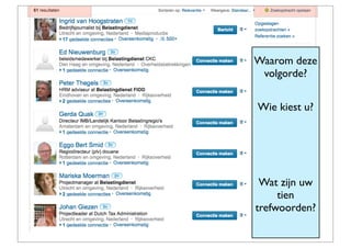 Waarom deze
 volgorde?


Wie kiest u?




 Wat zijn uw
     tien
trefwoorden?
 