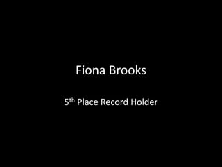 Fiona Brooks

5th Place Record Holder
 