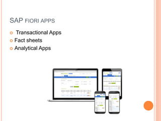 SAP FIORI APPS
 Transactional Apps
 Fact sheets
 Analytical Apps
 