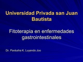 Universidad Privada san Juan Bautista Fitoterapia en enfermedades gastrointestinales ,[object Object]