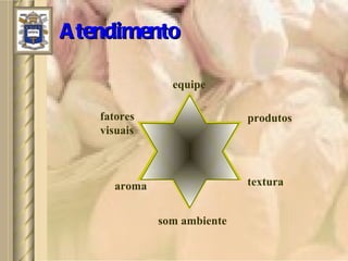 Atendimento equipe produtos textura som ambiente aroma fatores visuais 