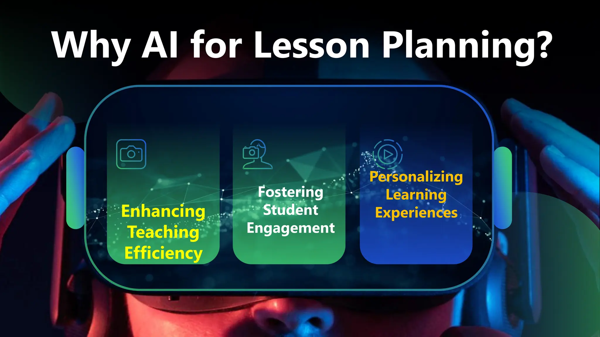 Why AI for Lesson Planning?
Enhancing
Teaching
Efficiency
Fostering
Student
Engagement
Personalizing
Learning
Experiences
 