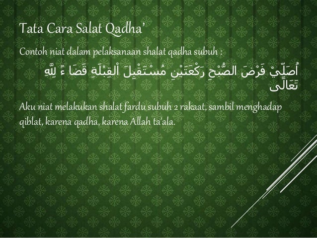 Niat Sholat Qodho Isya