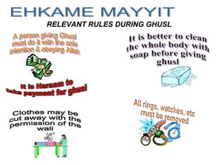 RELEVANT RULES DURING GHUSL
 