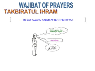 Allahu Akber
Allah is greater than
anything or anyone
TO SAY ALLAHU AKBER AFTER THE NIYYAT
 