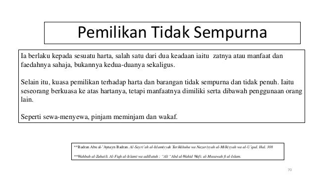 Falsafah Konsep Teori Pemilikan dalam Islam