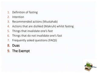Fiqh of Ramadhan and Fasting | PPTX