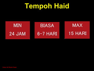 Tempoh HaidTempoh Haid
Ustaz nik Nizam Nasir
 