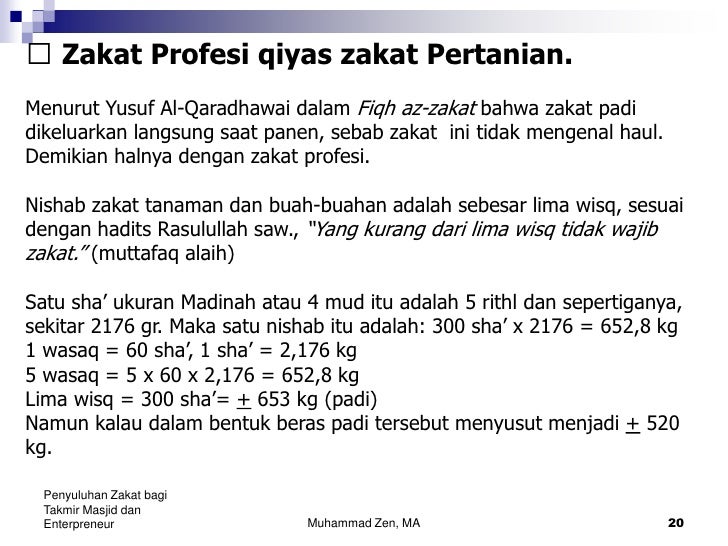 Fiqh zakat profesi muhammad zen oc Fiqh zakat profesi muhammad zen oc