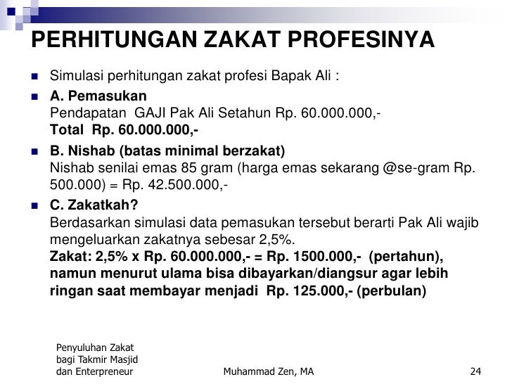 Fiqh zakat profesi muhammad zen oc