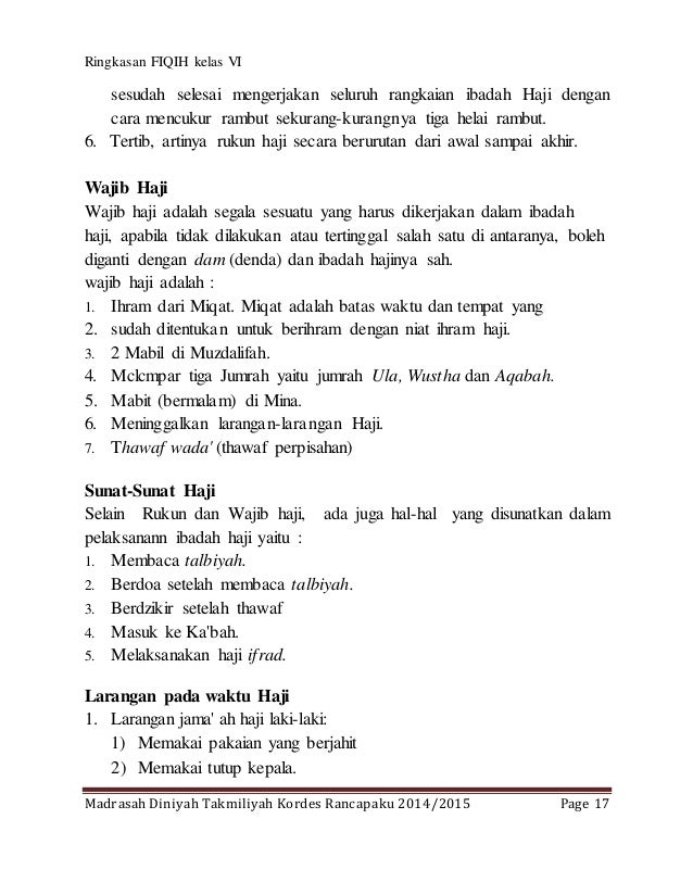 Fiqih Kelas 6
