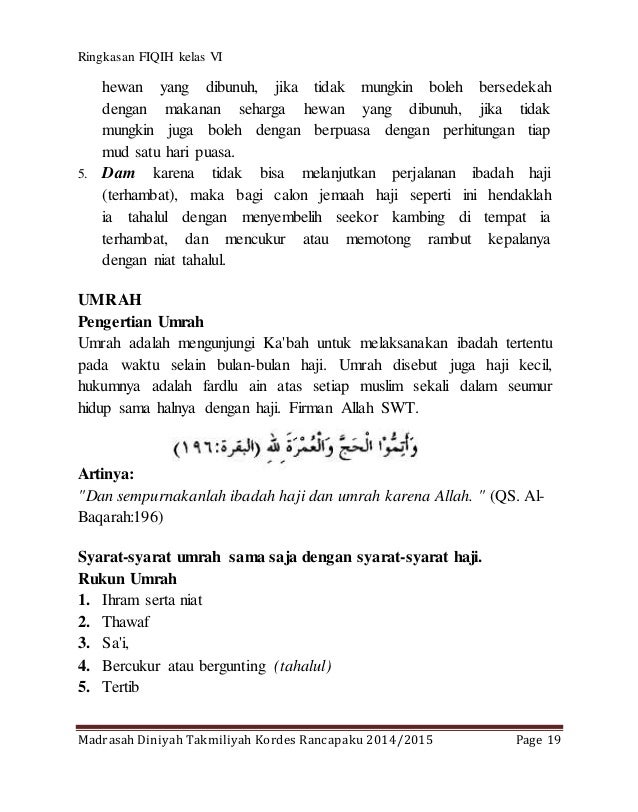 Fiqih Kelas 6