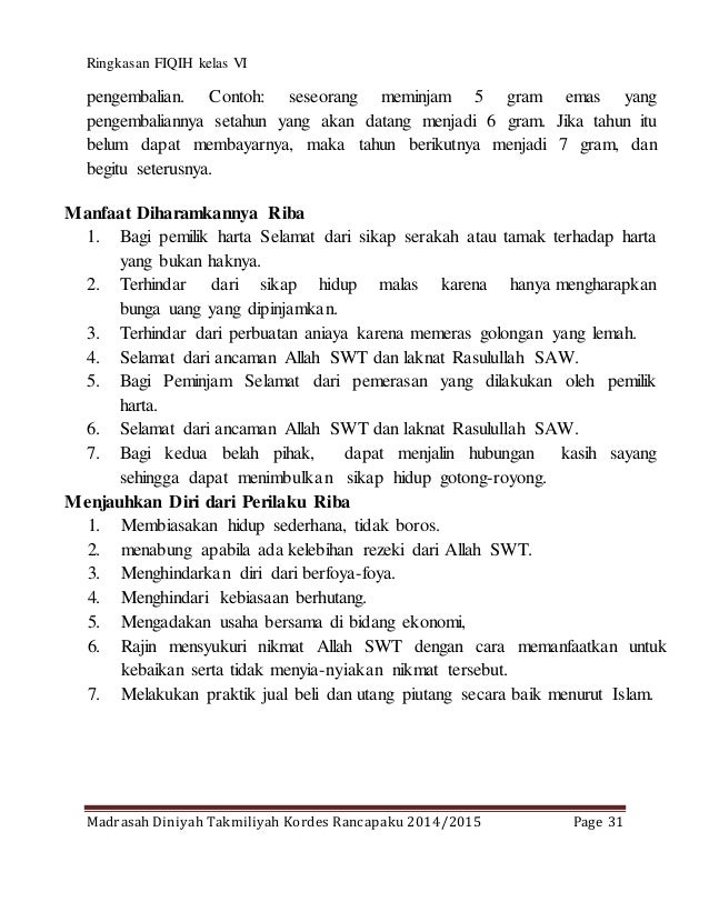 Soal Fiqih Kelas 6 Mi Guru Galeri