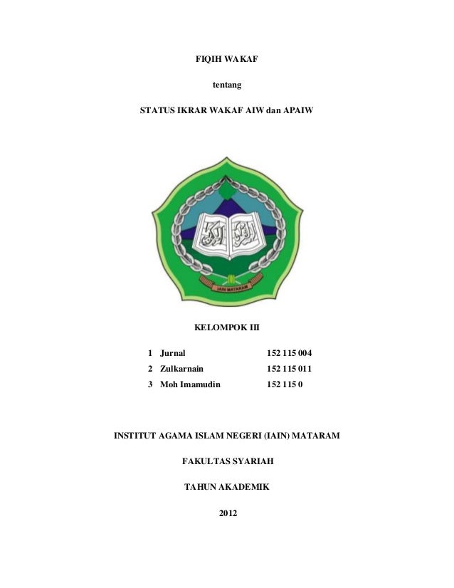 Contoh Surat Wakaf Untuk Masjid