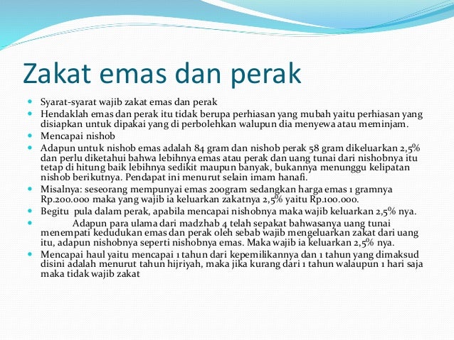 Zakat Emas Dan Perak Maij