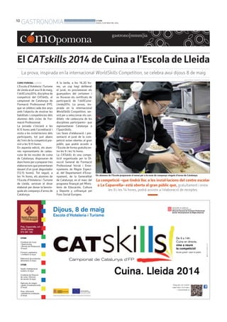 10
GASTRONOMIA BONDIA
DIJOUS, 8 DE MAIG DEL 2014
 