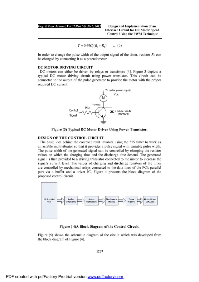 Design and Implementation of an Interface Circuit for DC Motor Speed ...