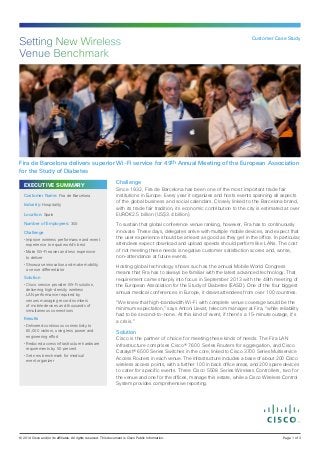 Setting New Wireless
Venue Benchmark

Customer Case Study

Fira de Barcelona delivers superior Wi-Fi service for 49th Annu...