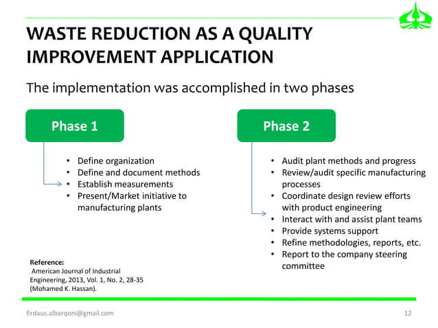 APPLYING LEAN SIX SIGMA FOR WASTE REDUCTION IN A MANUFACTURING ...