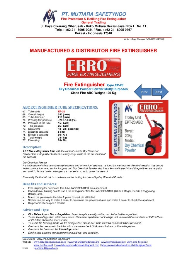 Fire Extinguisher Portable Ep 1abc Dry Chemical Powder