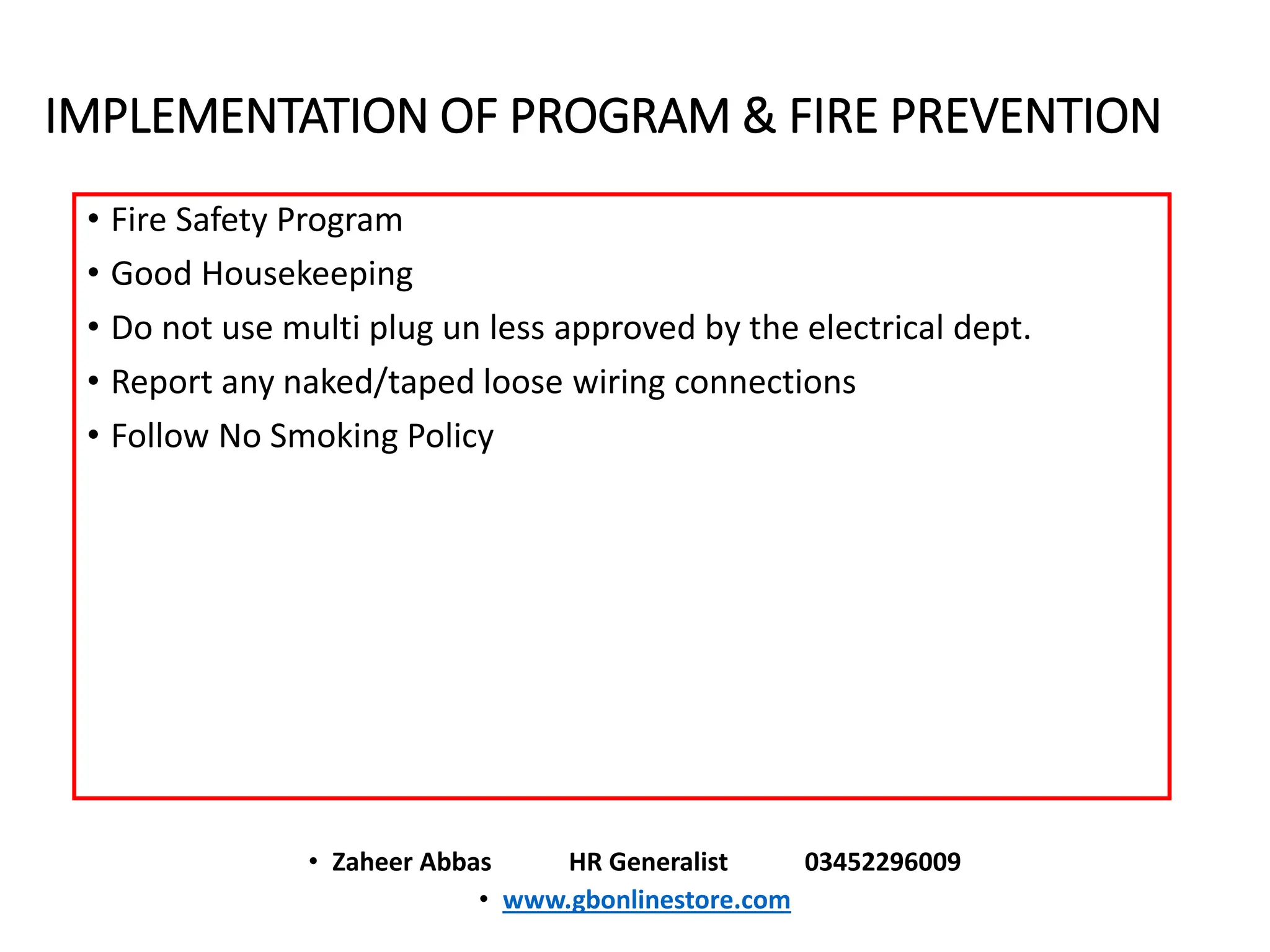 Fire safety Training / Guidelines presentation | PPTX