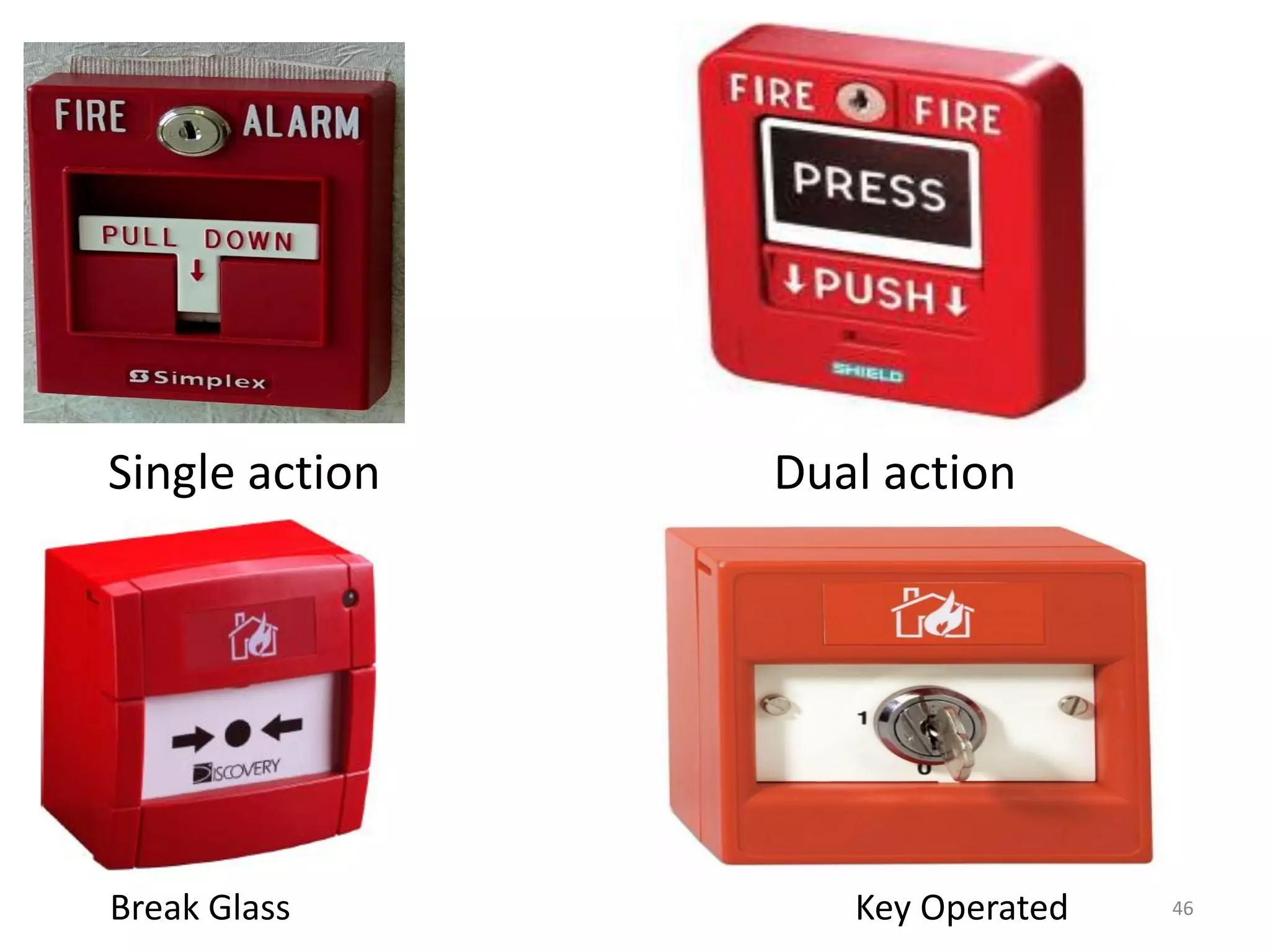 Single action Dual action
Break Glass Key Operated 46
 