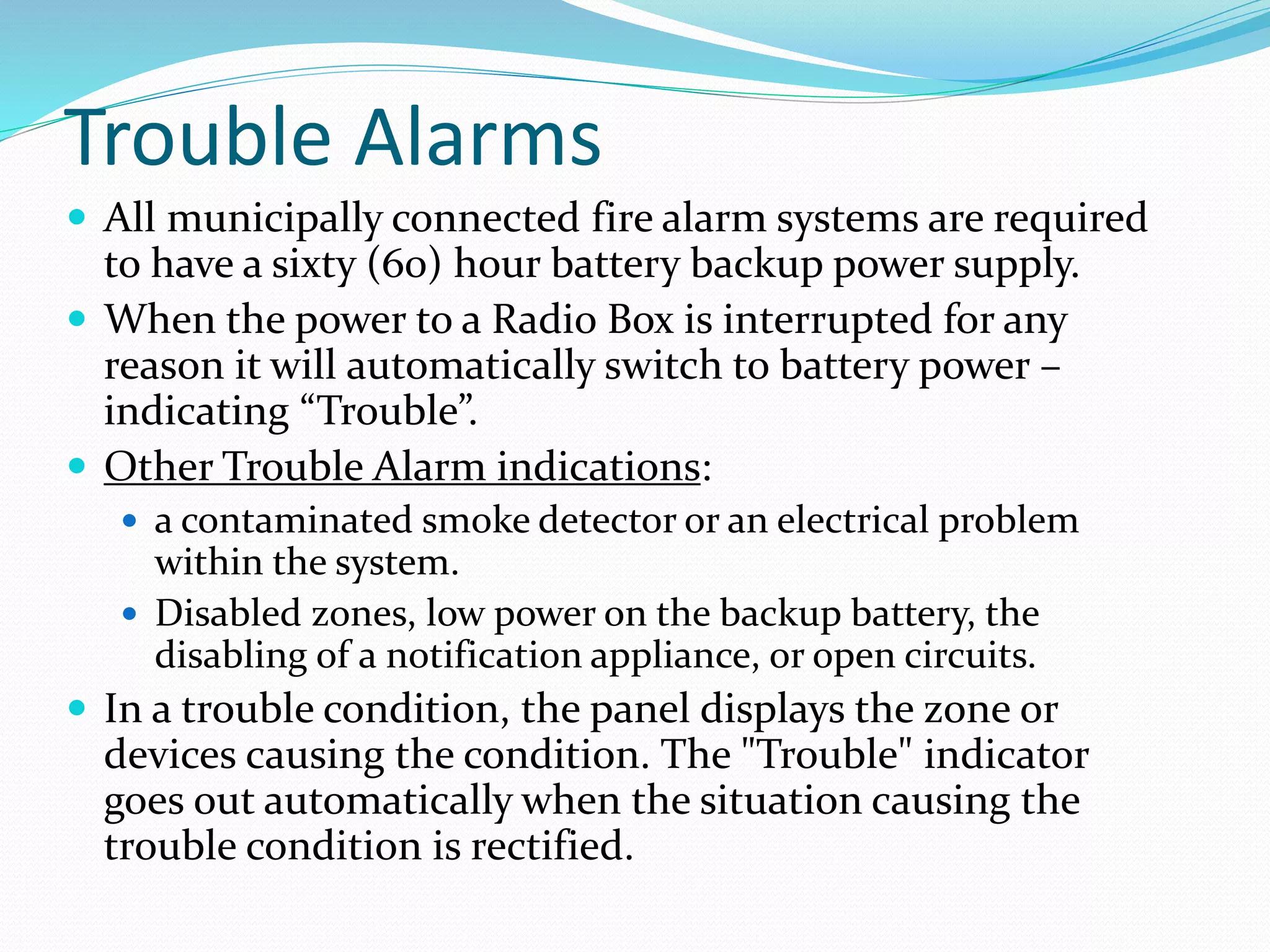Fire Alarm Control Panel Operations