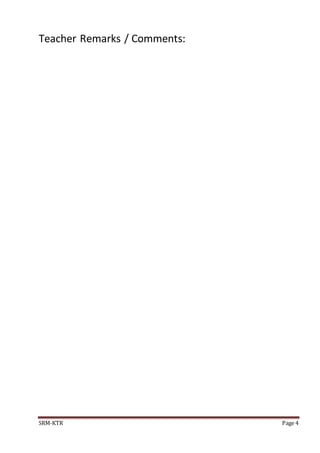 Teacher Remarks / Comments: 
SRM-KTR Page 4 
