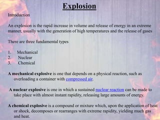 Fire and explosion | PPTX