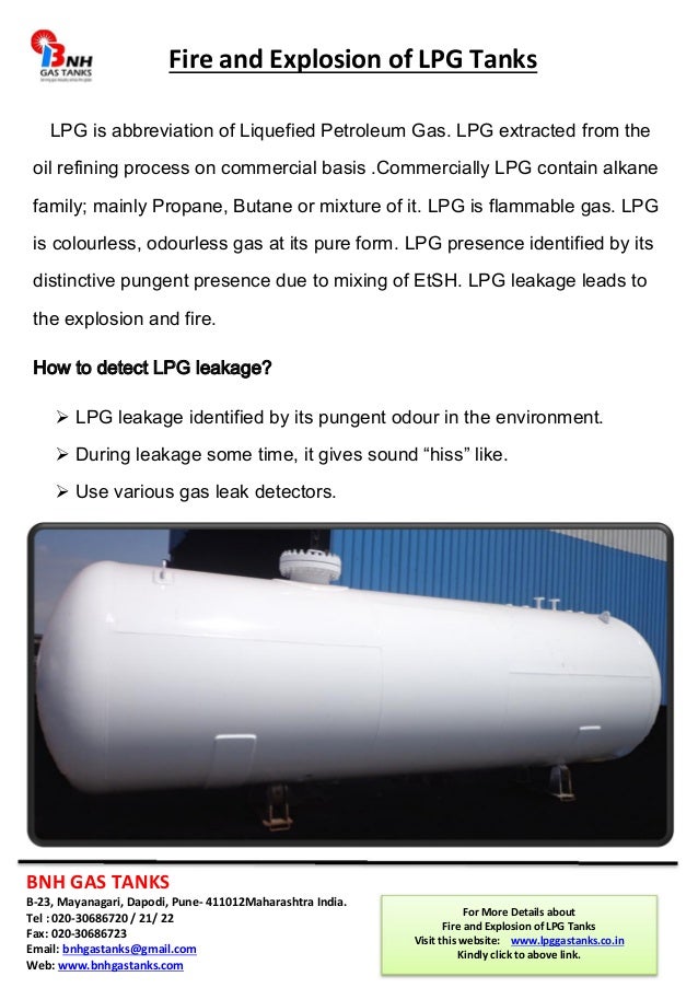 Fire and Explosion of LPG tanks