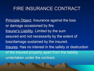 Fire and Marine Insurance Laws | PPT