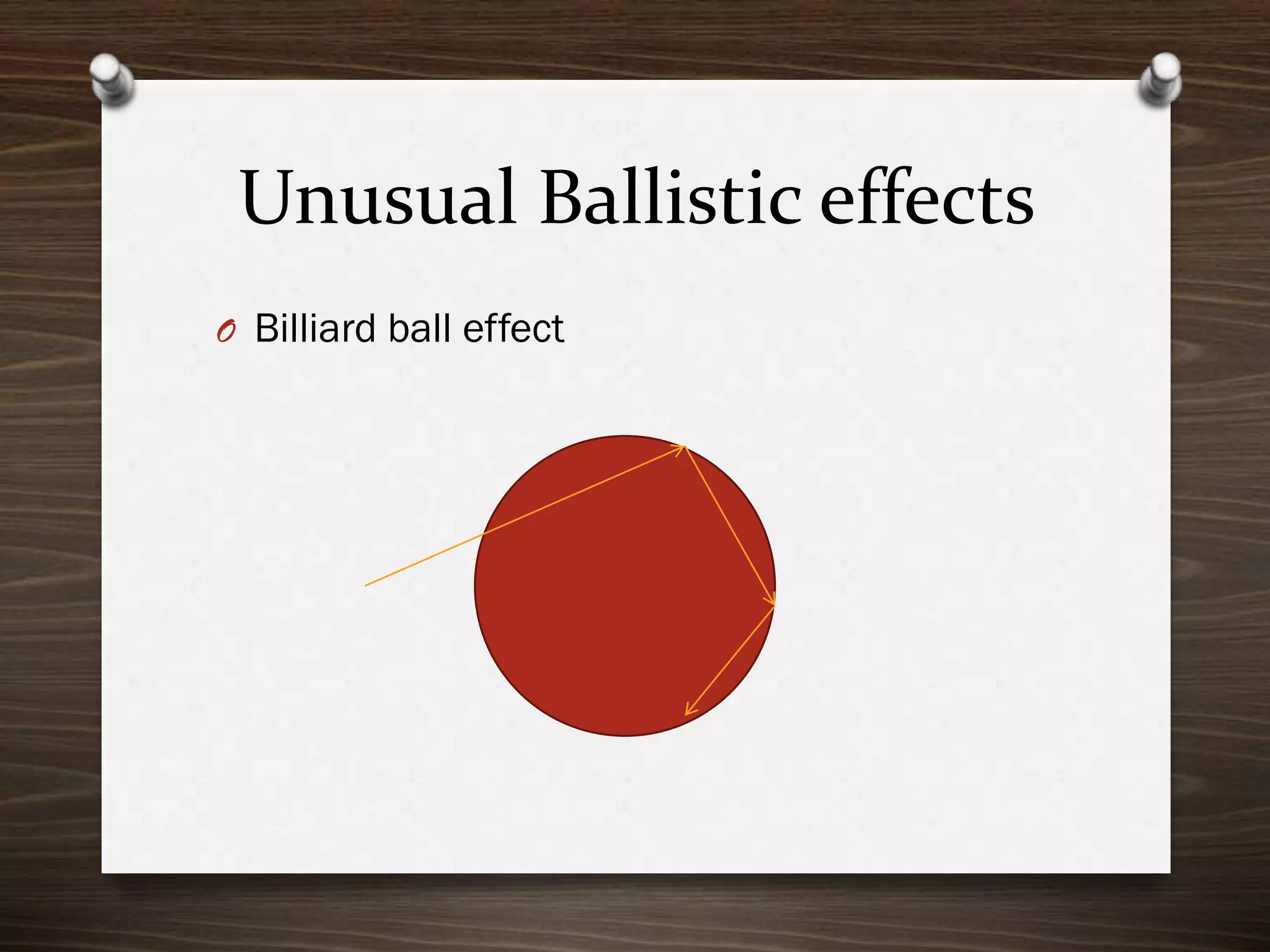 Unusual Ballistic effects
O Billiard ball effect

 