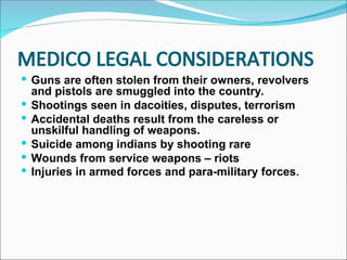 FIREARM INJURIES ppt for mbbs practical and viva | PPT